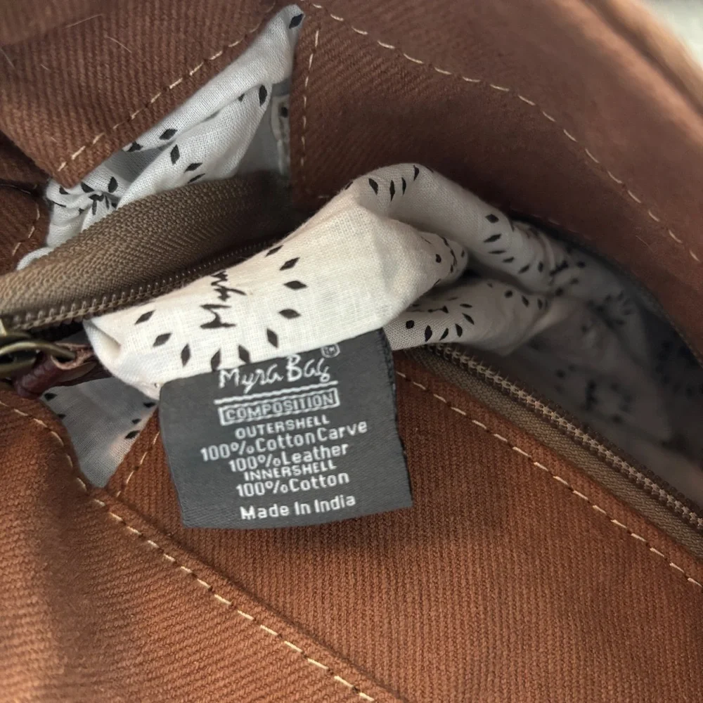 Myra Peridot Crossbody/Shoulder Hairon Leather Canvas Bag - Picture 7 of 16